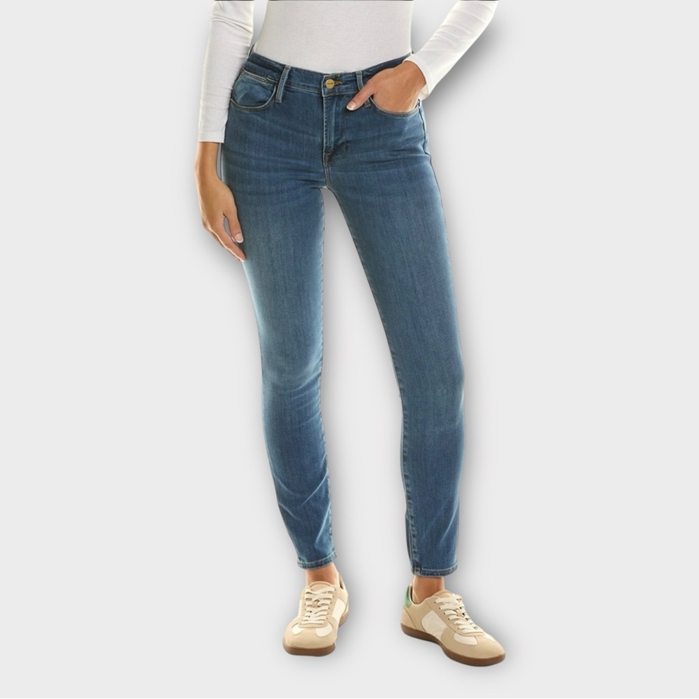 FRAME Denim Mid-Rise Le High‎ Skinny Jeans In Blue Women’s Size 26
